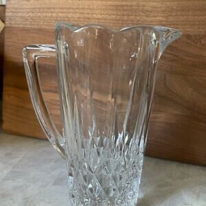 Vintage Crystal carafe pitcher 6”